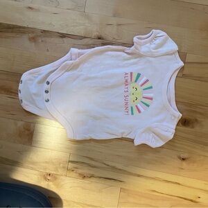 Pink Baby Onesie with Rainbow Design
